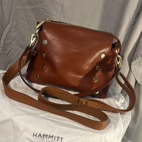GORGEOUS brown leather Hammitt Bryant bag with matching wallet!  EUC! - Picture 12 of 16